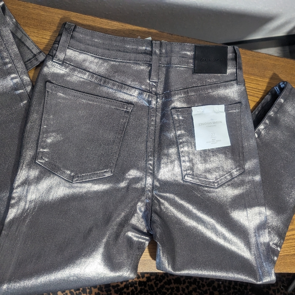 Jonathon Simkhai Metallic Coated pants